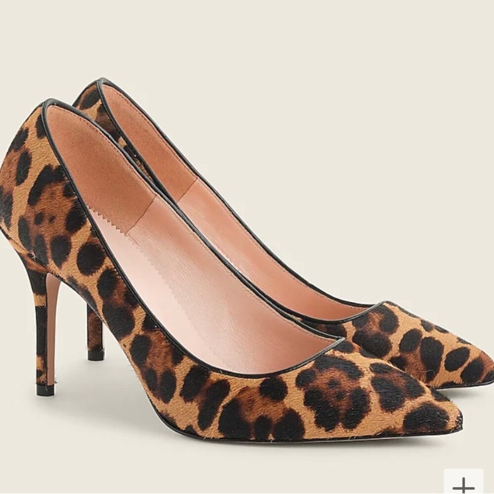 J.Crew Elsie Pumps Leopard Calf Hair k7890 heels Size 7.5